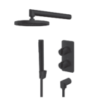 Rosan S3 Stolz Black termostatska uzidna baterija sa tuš ružom i ručnim tušem