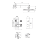 Rosan S4 Stolz termostatska uzidna baterija sa tuš ružom i ručnim tušem tehnicki crtez