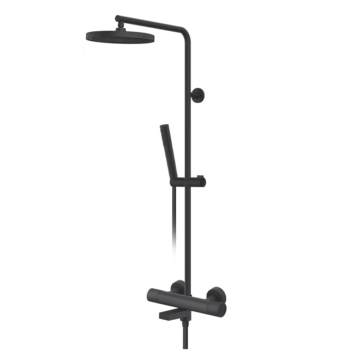 Rosan Stolz S4 Black baterija za tuš kadu sa usponskim tušem i izlivom