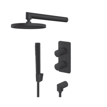 Rosan Stolz S4 Black termostatska uzidna baterija sa tuš ružom i ručnim tušem