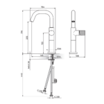 Rosan Stolz S4 baterija za lavabo L tehnicki crtez