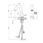 Rosan Stolz S4 baterija za lavabo tehnicki crtez