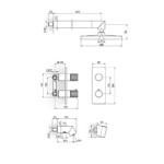 Rosan Stolz S4 termostatska uzidna baterija sa izlivom tehnicki crtez