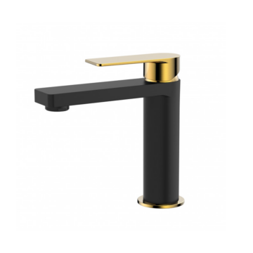 Copen Nook Baterija za lavabo mat crna / brušeno zlato