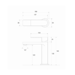 Copen Nook Baterija za lavabo tehnicki crtez