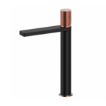 Copen Nook Grip baterija za lavabo visoka mat crna / rose gold
