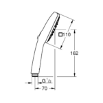 Grohe Tempesta Cube 110 tuš ručica tehnicki crtez