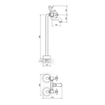 Rosan Brontee baterija za kadu sa stubom tehnicki crtez