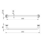 Rosan Brontee držač peškira tehnicki crtez