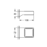 Grohe Selection Cube držač za sapun ili čašu tehnicki crtez