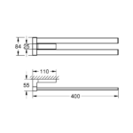 Grohe Selection Cube dupli držač za peškir tehnicki crtez