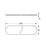 Grohe Selection staklena polica tehnicki crtez