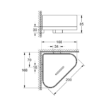 Grohe Selection ugaona tuš polica sa držačem tehnicki crtez