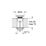 Grohe automatski gornji deo za sifon tehnicki crtez