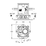 Grohe instalacioni set za podnu bateriju tehnicki crtez