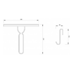 Copen brisač za tuš kabinu sa silikonskim držačem hrom teh.crtez