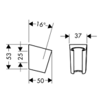 Hansgrohe Porter S zidni držač ručnog tuša tehnicki crtez