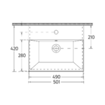 Isvea Sistema Z nadgradni lavabo 50x42 tehnicki crtez