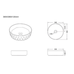 Linni nadgradni lavabo tehnicki crtez