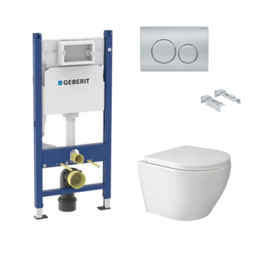 WC šolja Victoria bela vodokotlić Geberit set hrom taster 4 u 1