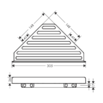 Hansgrohe AddStoris ugaona polica tehnicki crtez