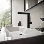 Hansgrohe Finoris slavina za umivaonik 230 visoka sa podsklopom crna mat