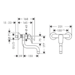 Hansgrohe Logis M31 slavina za sudoperu tehnicki crtez