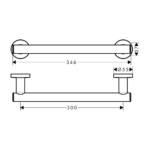 Hansgrohe Logis rukohvat 34,5 cm tehnicki crtez