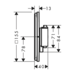 Hansgrohe ShowerSelect comfort E mešač termostatski za skrivenu ugradnju 2 funkcije tehnicki crtez