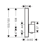 Hansgrohe ShowerSelect mešač termostatski za tuš kadu 2 funkcije tehnicki crtez