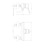 Herz Lino baterija za tuš kadu tehnicki crtez