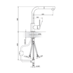 Rosan S2 Gold baterija za sudoperu sa izvlačnim tušem 3 cevi
