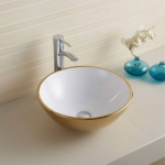 Copen nadgradni lavabo 415x415x155 zlatno beli