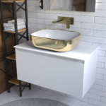 Copen nadgradni lavabo 505x405x140 zlatno beli