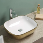 Copen nadgradni lavabo 505x405x140 zlatno beli