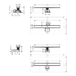Hansgrohe RainDrain 700 kanalica komplet tehnicki crtez