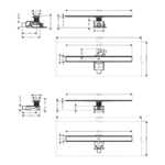 Hansgrohe RainDrain 800 kanalica komplet tehnicki crtez