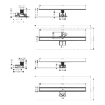 Hansgrohe RainDrain 900 kanalica komplet tehnicki crtez