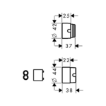 Hansgrohe ekstenzioni set za iBox tehnicki crtez