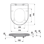Laufen Pro slim sporospuštajuća wc daska tehnicki crtez
