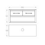 Lavabo sa ormarićem 120 Pino Art Antika tehnicki crtez