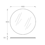Ogledalo R90 Pino Art Line tehnicki crtez