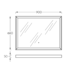 Ogledalo sa led osvetljenjem 90 Pino Art Line tehnicki crtez