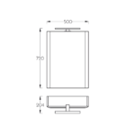 Ogledalo sa ormarićem Pino Art Luxor 50 Antracit tehnicki crtez