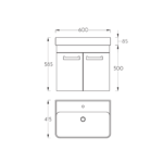 Ormarić sa umivaonikom 60 Pino Art Neon tehnicki crtez
