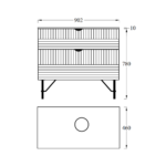 Ormarićem 90 Pino Art Line Compact tehnicki crtez