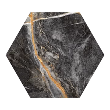 Oset Marquina Gold Hex 20x24