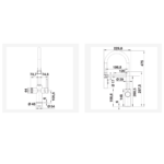 Blanco Catris-S flexo special slavina za sudoperu crna mat HD tehnicki crtez