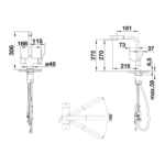 Blanco Fontas II filter slavina za sudoperu Black matt tehnicki crtez