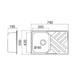 Metalac Aurora jednodelna inox sudopera univerzalna Ø90
